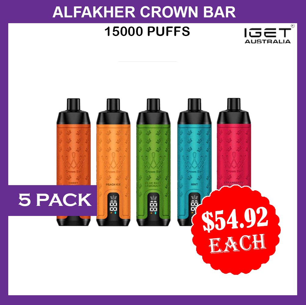 ALFAKHER-CROWN-BAR-150000-PUFFS-5-PACKS.jpg ALFAKHER CROWN BAR – 15000 PUFFS – 5 PACK - Image 1