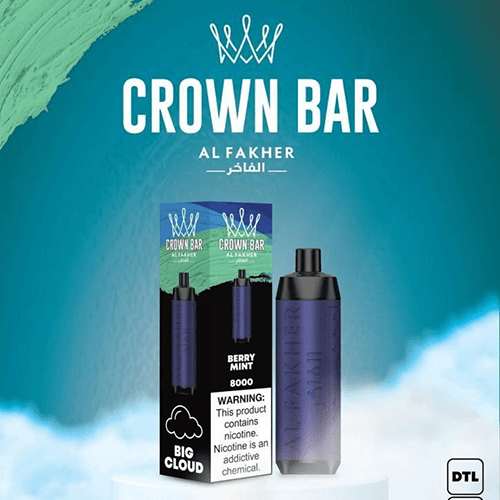 CROWN-BAR-ALFAKHER-BERRY-MINT-8000-PUFFS.png ALFAKHER CROWN BAR BERRY MINT – 8000 PUFFS - Image 1