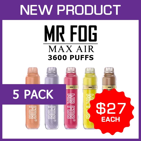 MR-FOG-5.png MR FOG MAX AIR – 3600 PUFFS – 5 PACK - Image 1