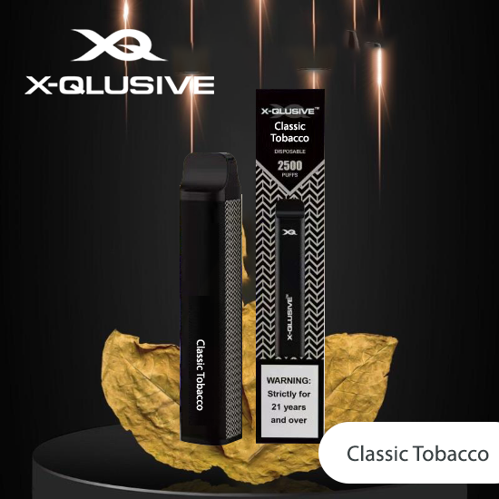 X-QLUSIVE-CLASSIC-TOBACCO-–-2500-PUFFS.png X-QLUSIVE CLASSIC TOBACCO – 2500 PUFFS - Image 1