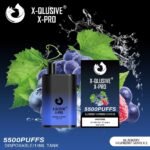 X-QLUSIVE X-PRO BLUEBERRY RASPBERRY GRAPE – 5500 PUFFS